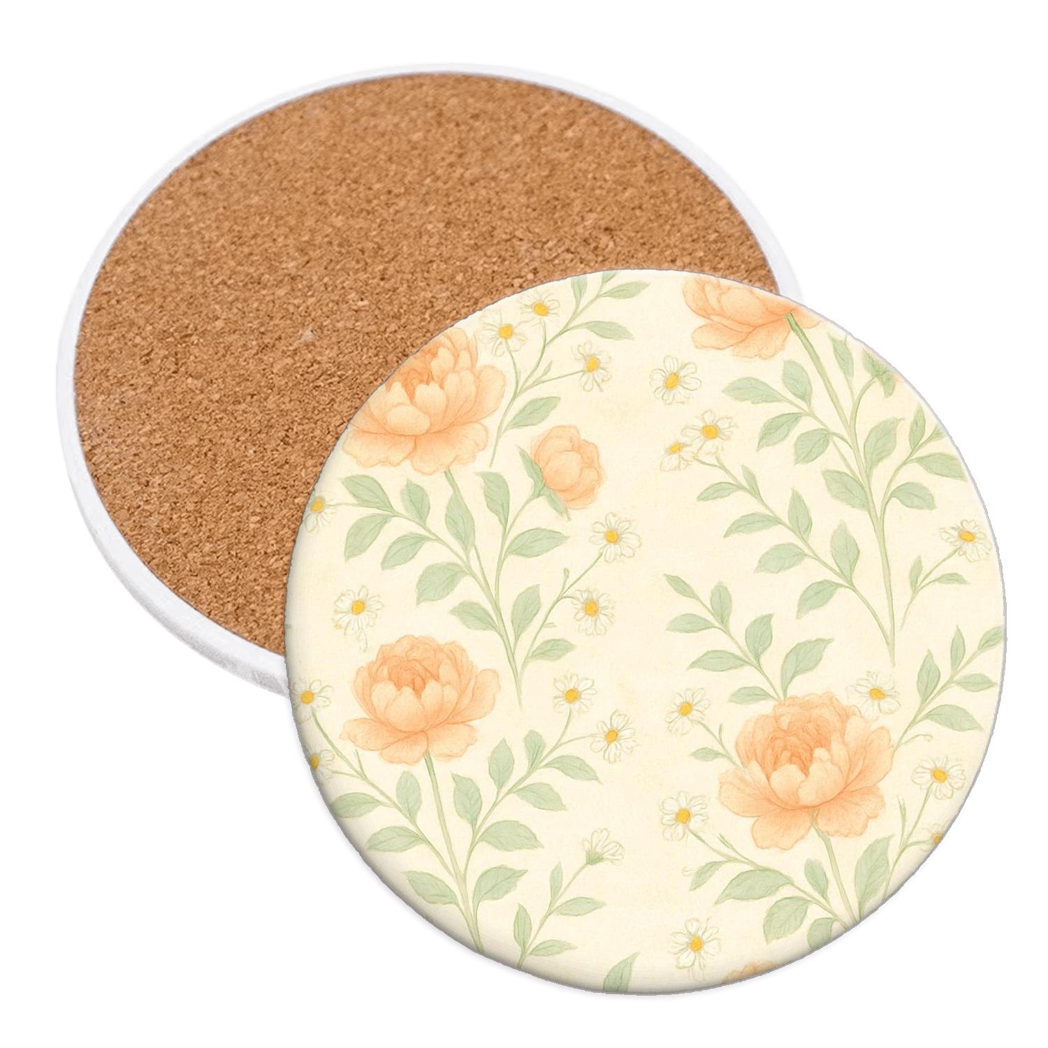 Apricot Meadow Chorus elegant tabletop coasters