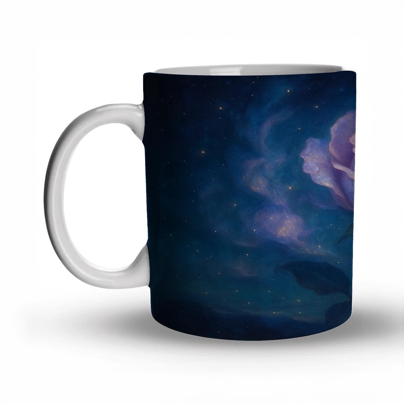 Rose Amidst Midnight Nebula decorative mug sets