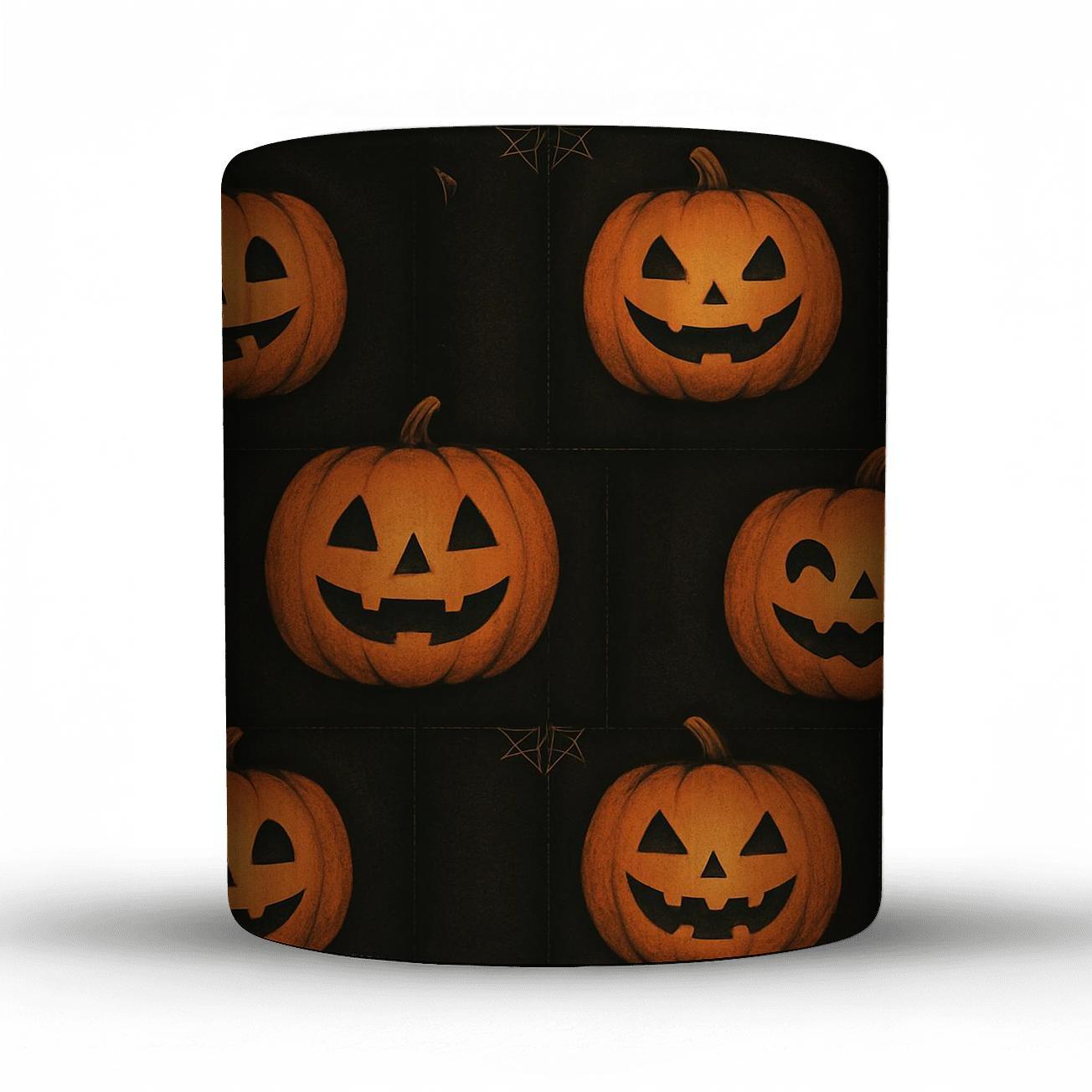 Tiled Jack O Lantern Grid ceramic coffee mugs
