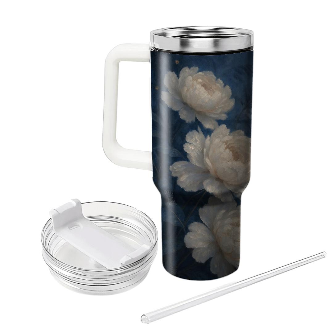 Moonlit Peony Cascade unique tumblers