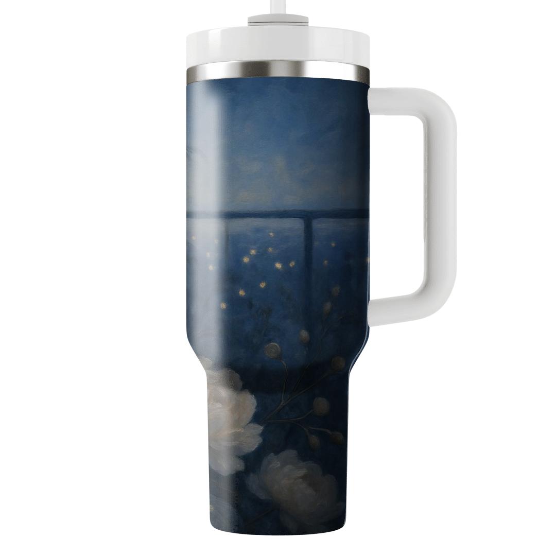 Moonlit Peony Cascade unique tumblers