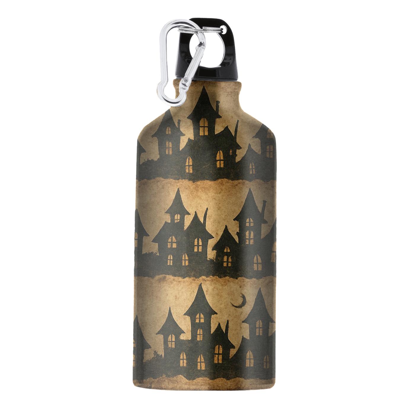 Tiled Haunted House Silhouettes portable sports bottles