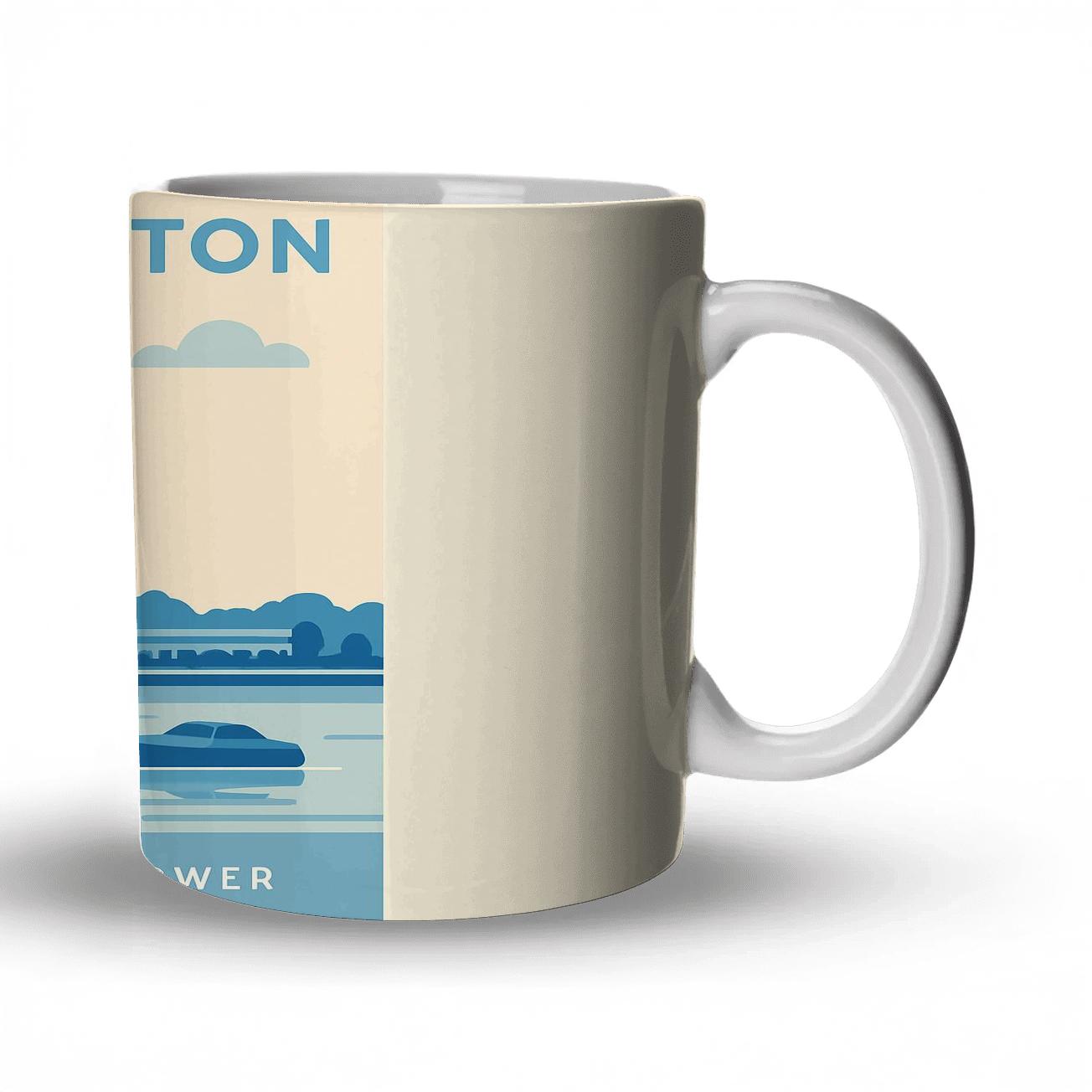 Bicentennial Tower Wilmington travel mugs with handles