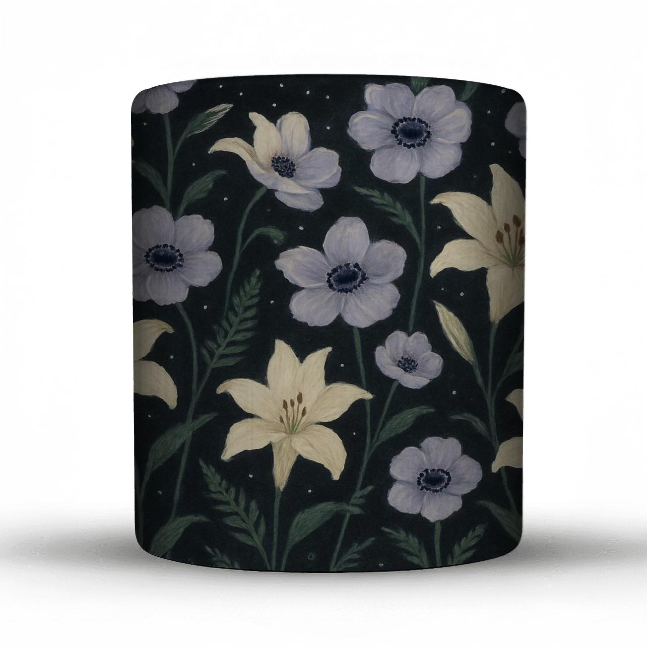 Midnight Lily Bloom Field personalized mugs