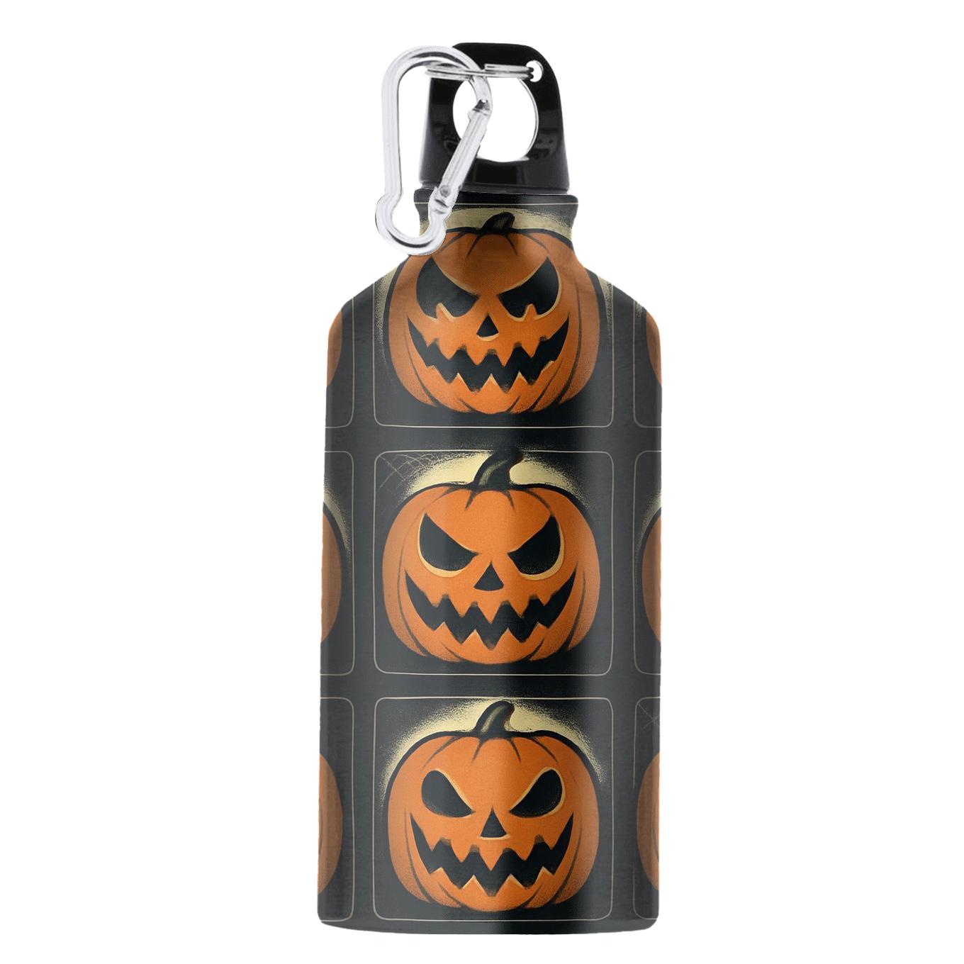 Jack O Lantern Grid On Midnight Black personalized sports bottles