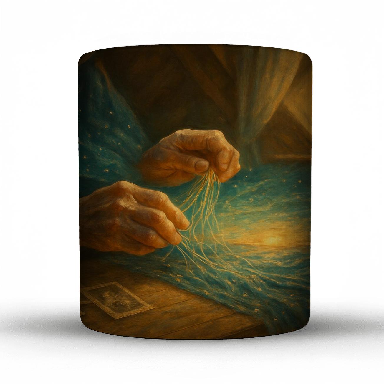 Love Woven Through Light: The Endless Tapestry novelty coffee mugs