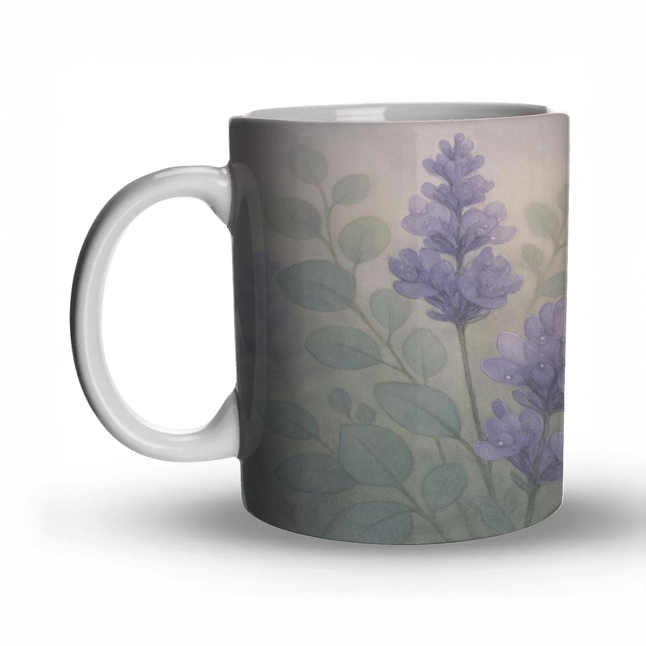 Lavender Mist Floral Harmony premium drinkware mugs