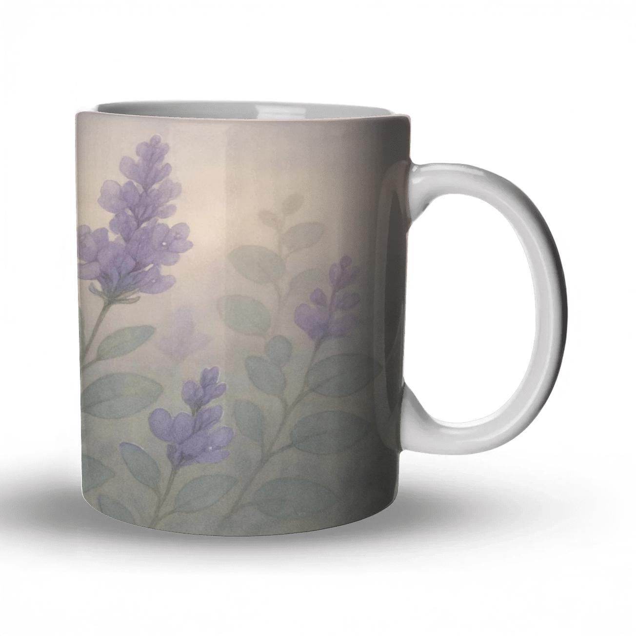 Lavender Mist Floral Harmony premium drinkware mugs