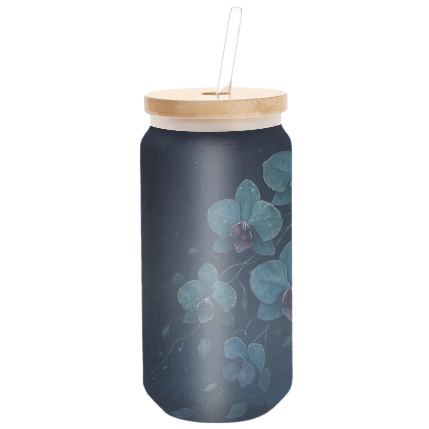 Midnight Orchid Cascade artisan blown glass drinkware