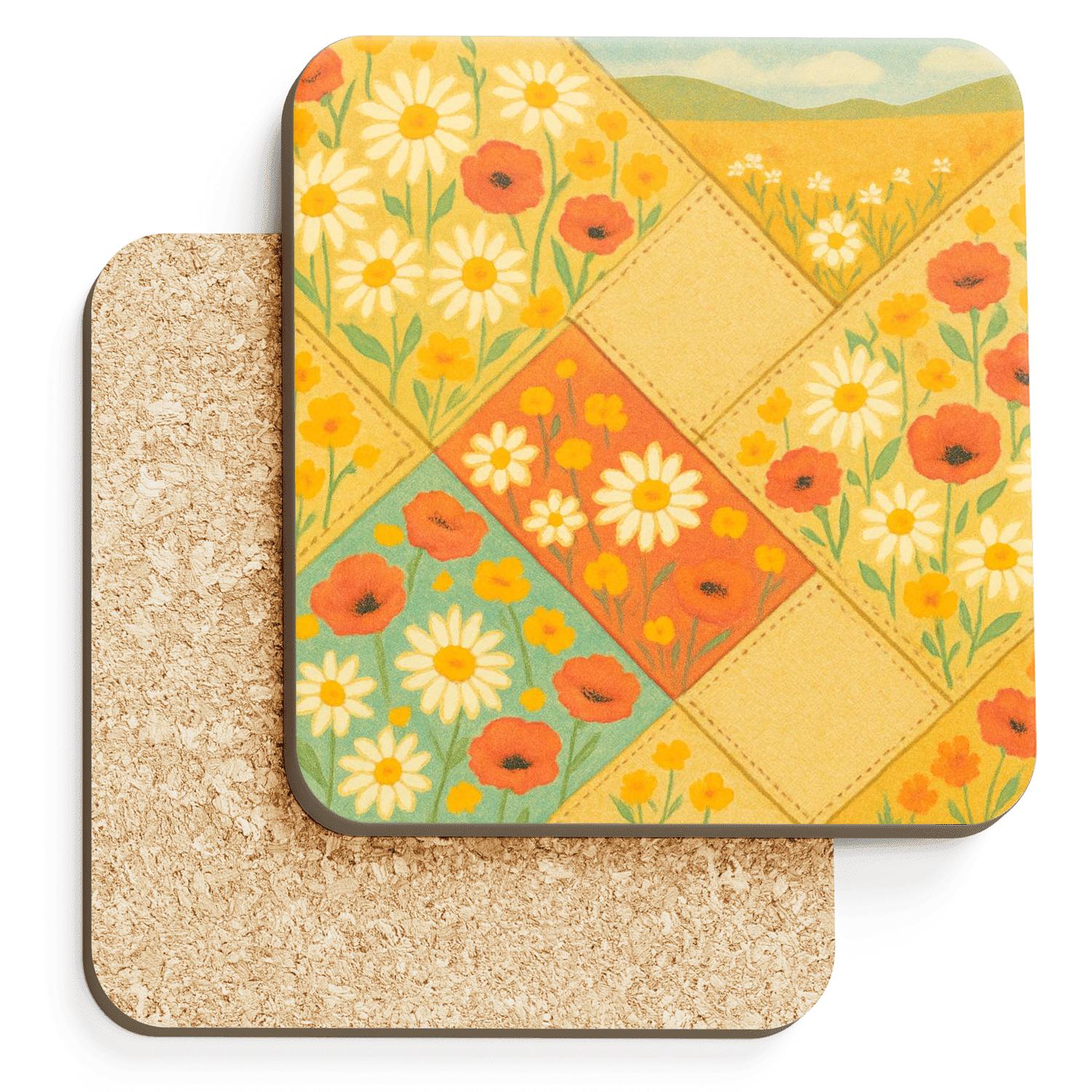 Sunlit Meadow Patchwork coasters for home decor