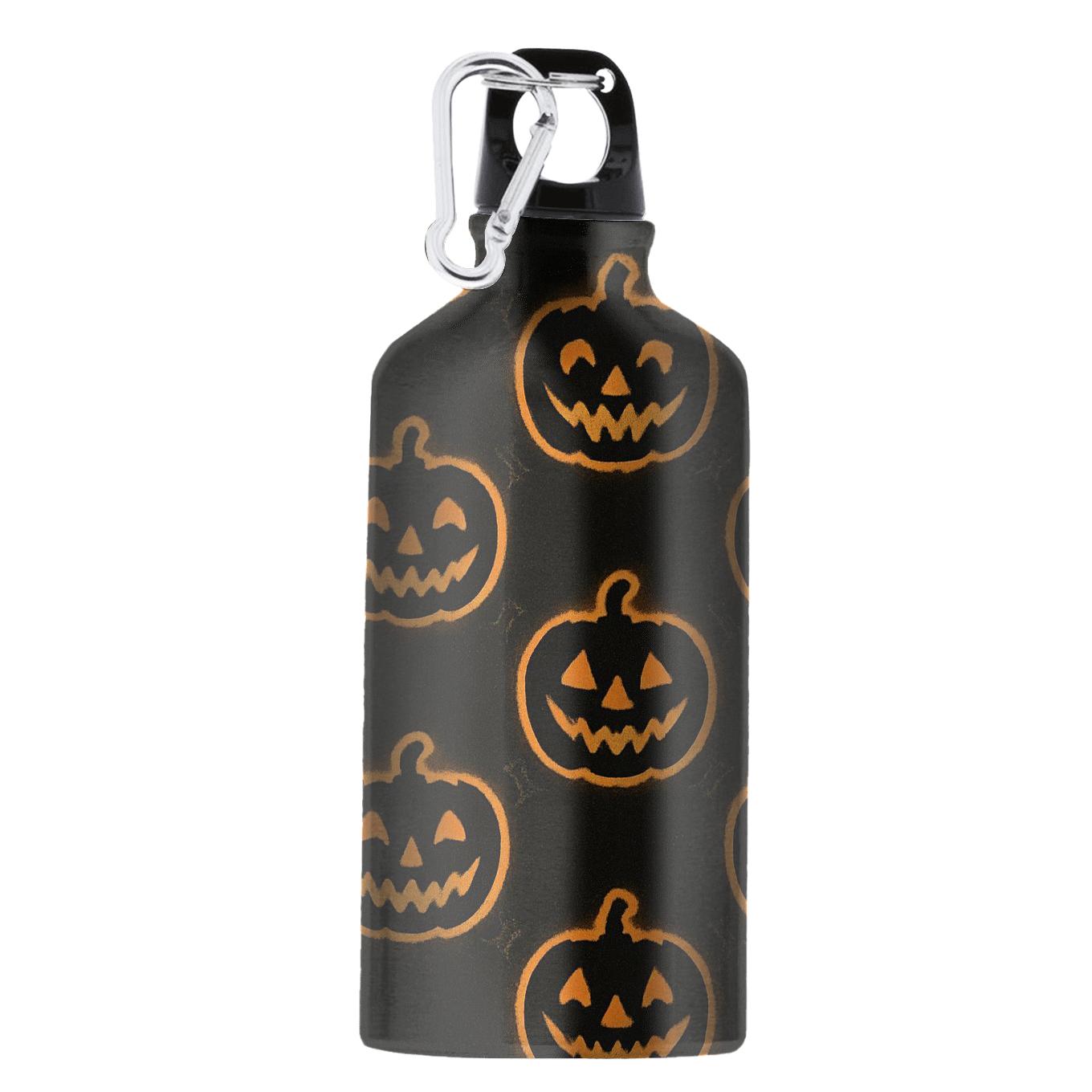 Jack O Lantern Grid On Midnight Black premium sports bottles