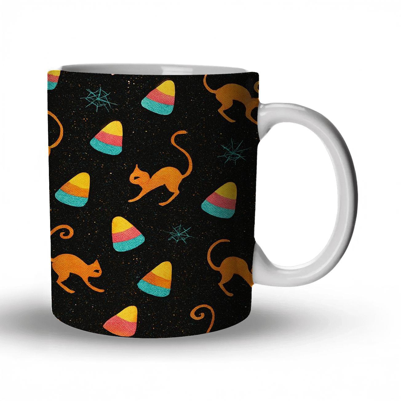 Diagonal Candy Corn Array Playful insulated thermal mugs