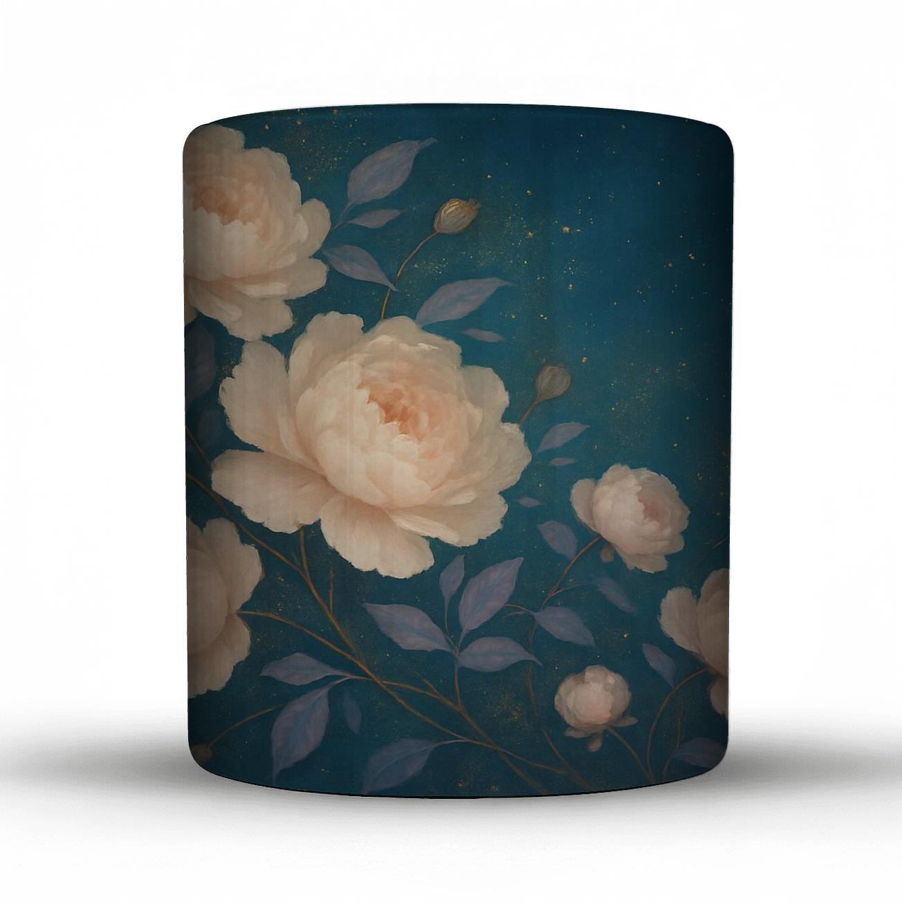 Celestial Peony Cascade custom printed mugs