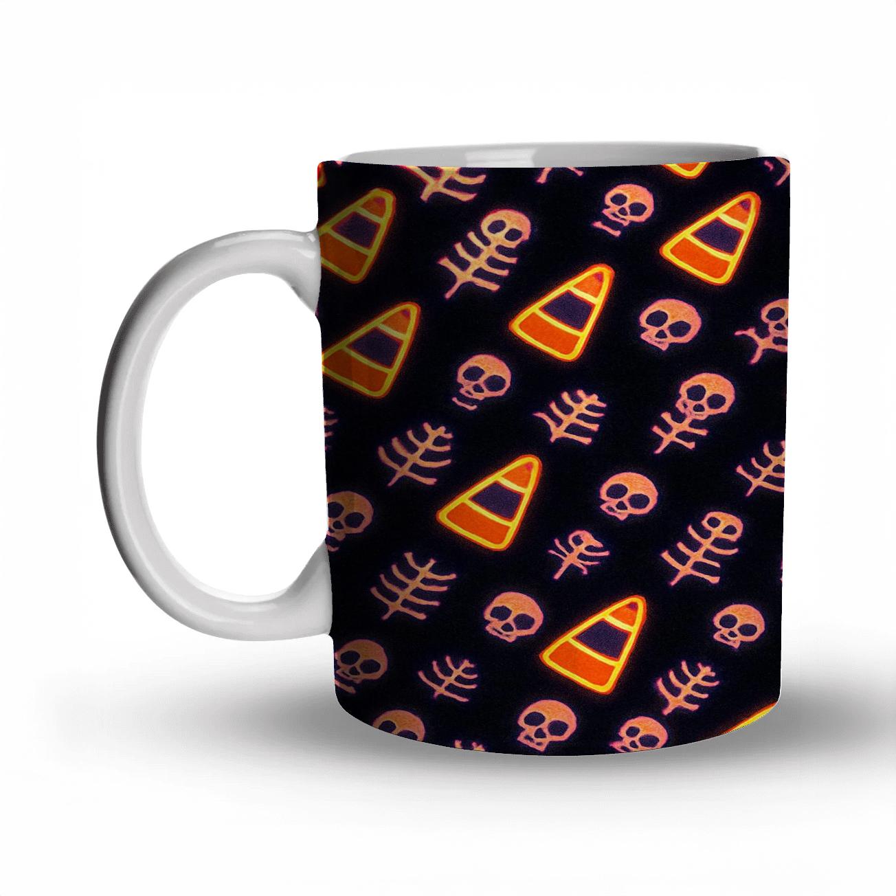 Candy Corn Diagonal Parade On Black Background novelty coffee mugs