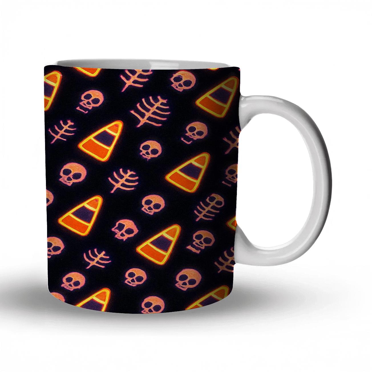 Candy Corn Diagonal Parade On Black Background novelty coffee mugs