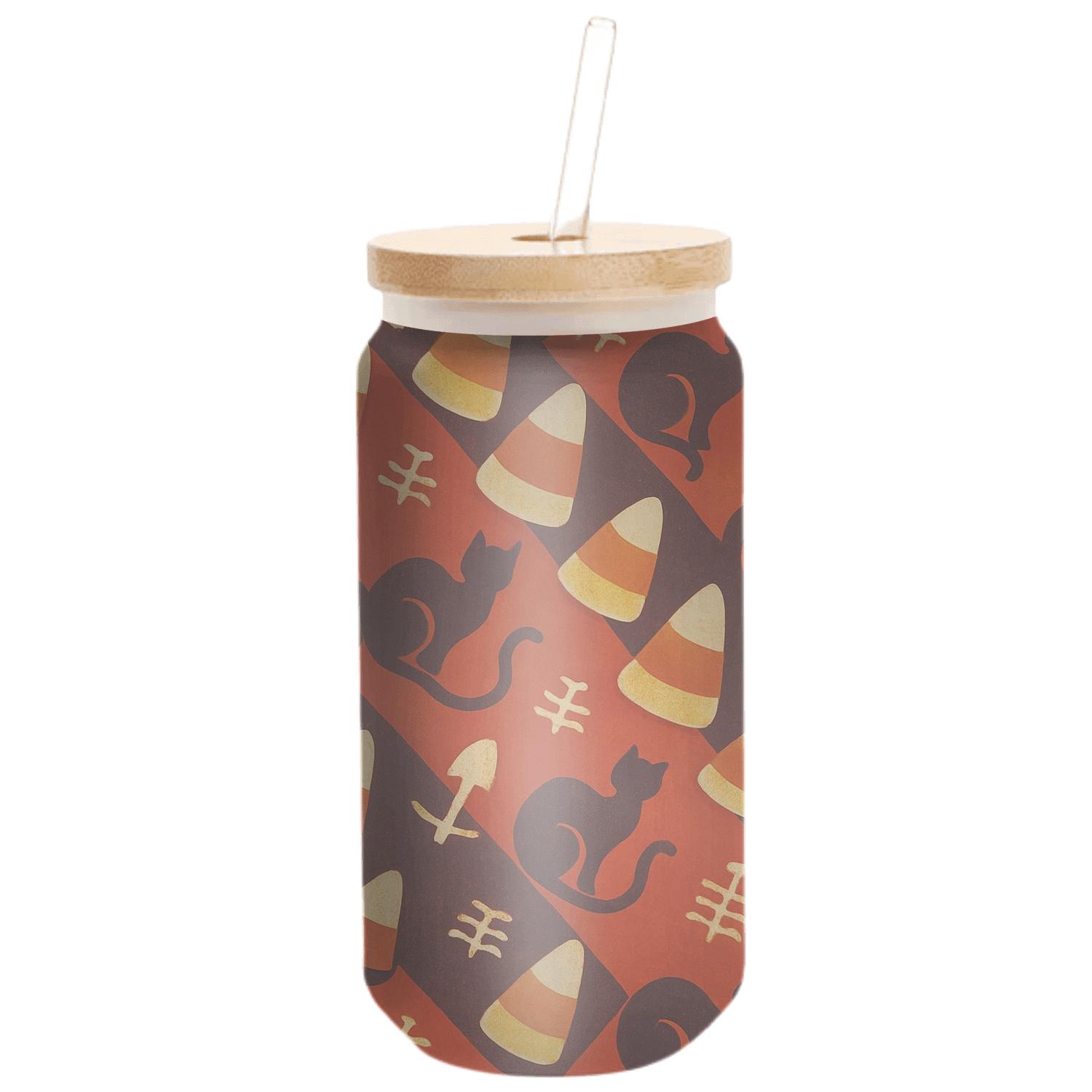 Diagonal Candy Corn Array On Blood Orange And Plum textured glass