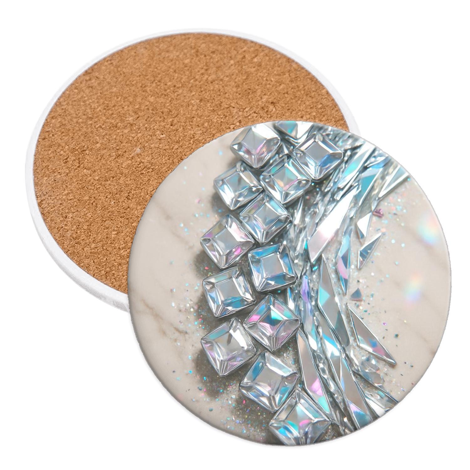 Mirror Gem Cascade wooden table coasters