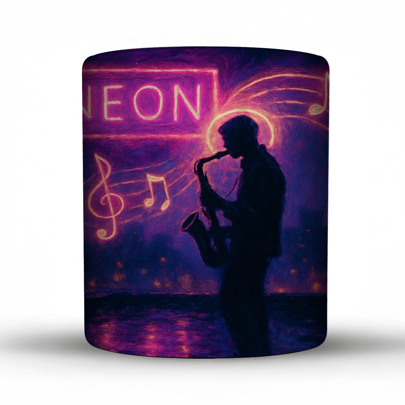 Midnight Jazz Neon ceramic coffee mugs