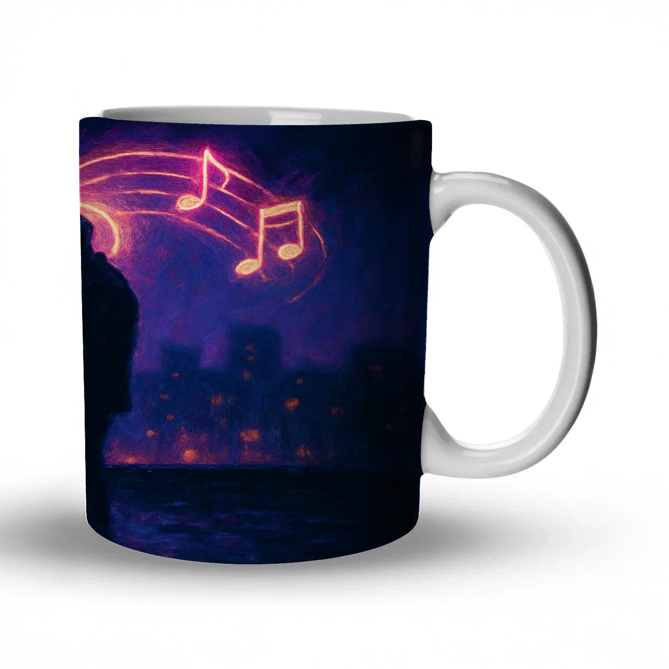 Midnight Jazz Neon ceramic coffee mugs