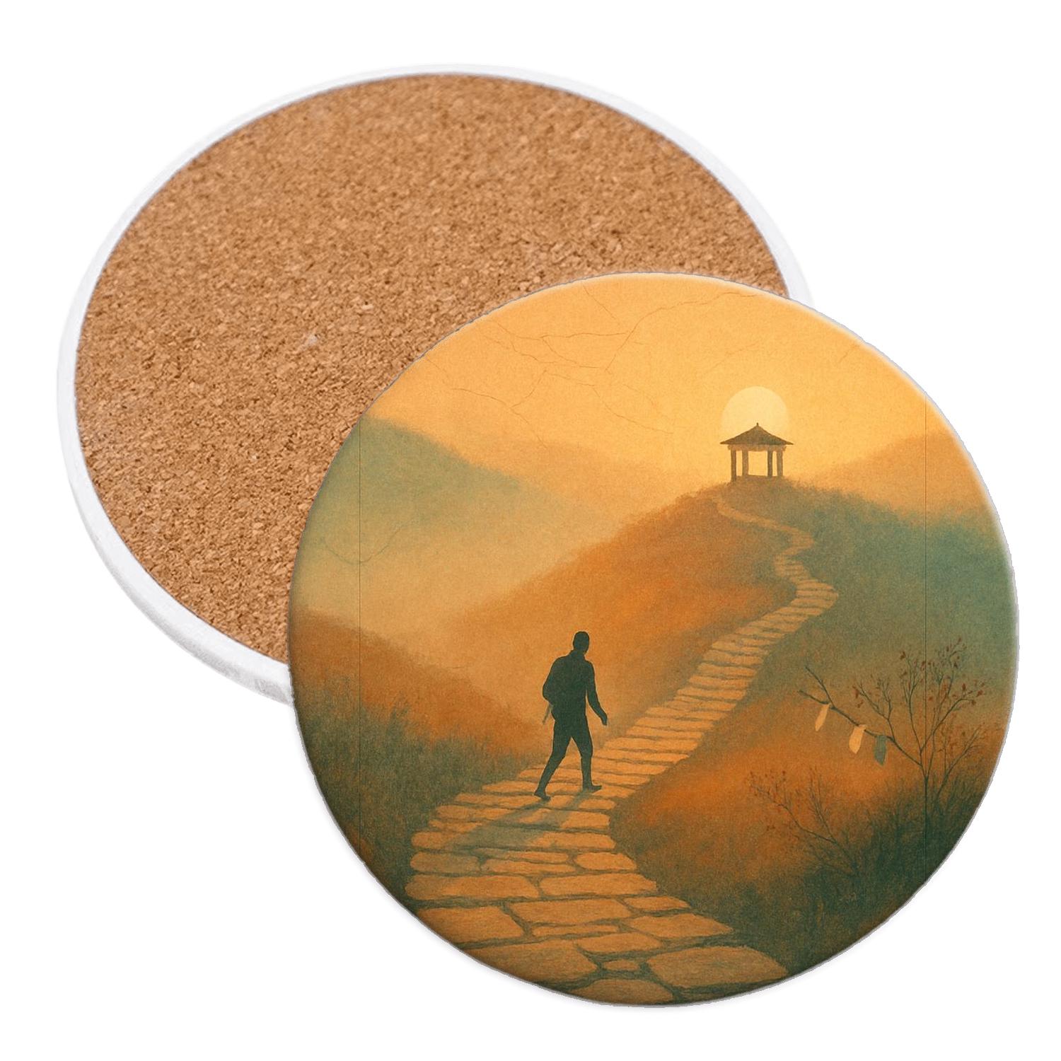 Pilgrims Stone Path personalized drink coasters