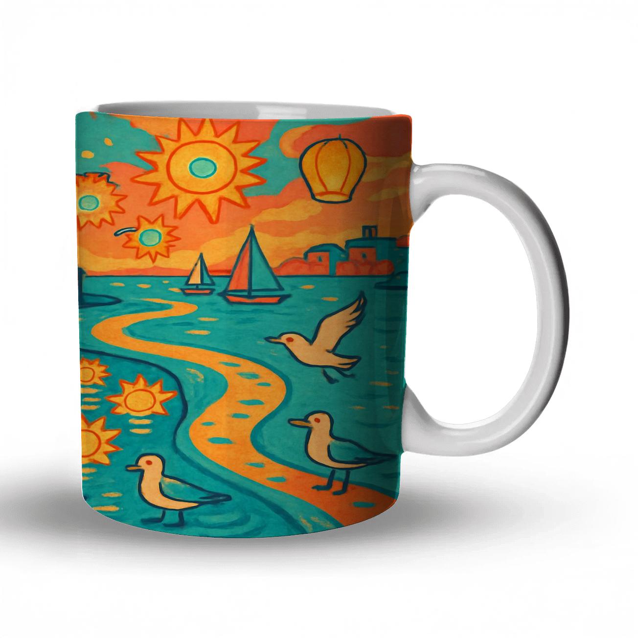 Solar Summer Lanterns ceramic coffee mugs