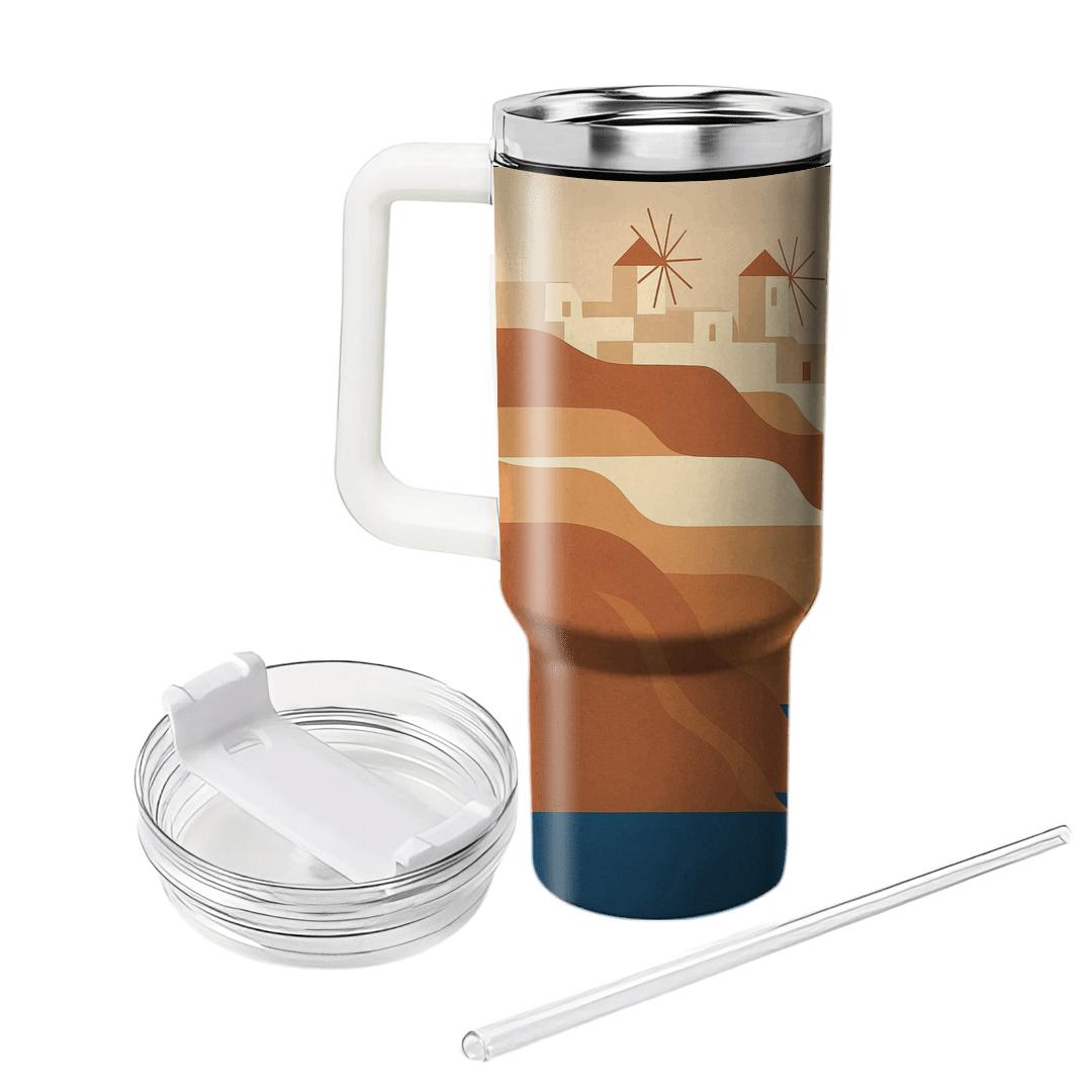 Santorini Caldera View tumbler cups