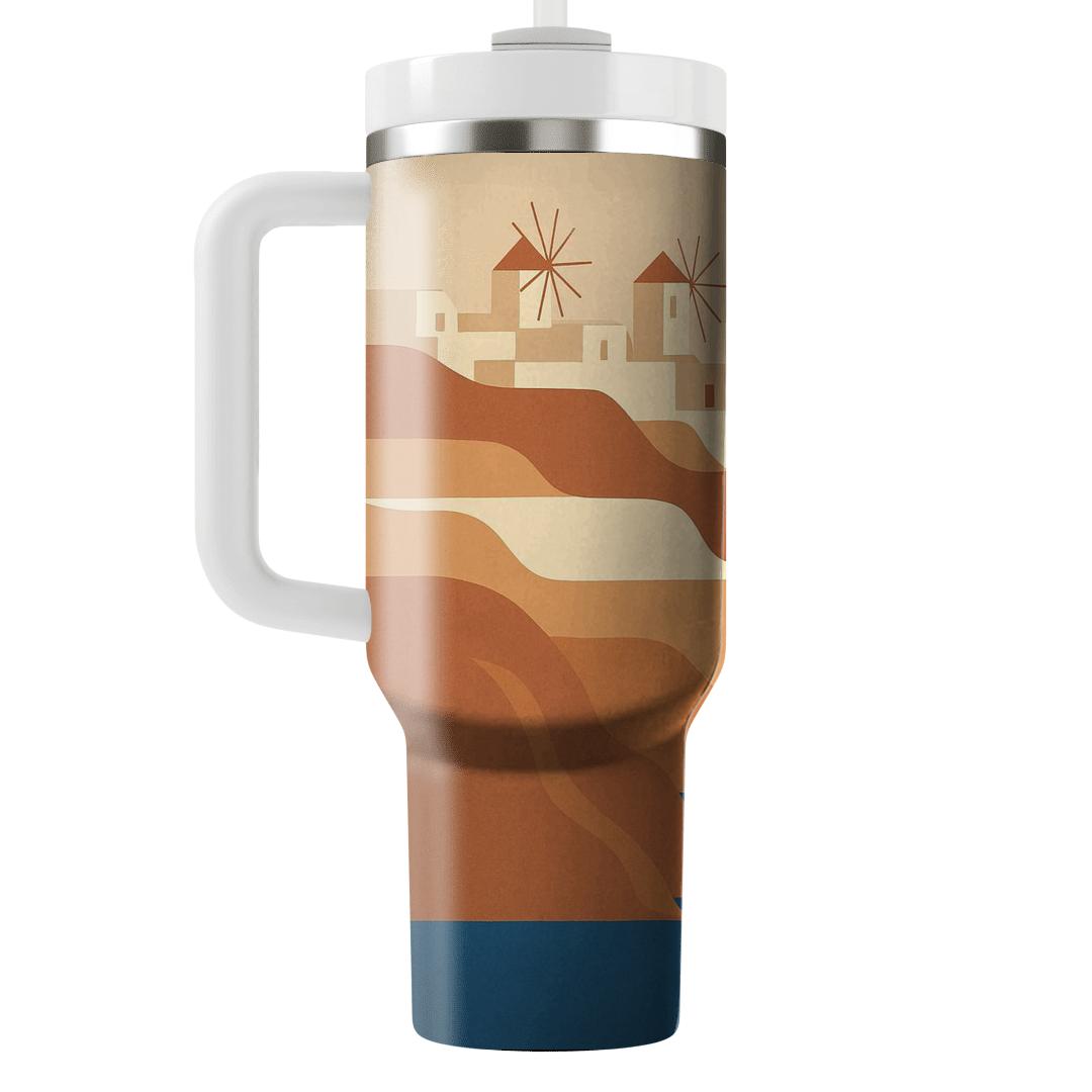 Santorini Caldera View tumbler cups
