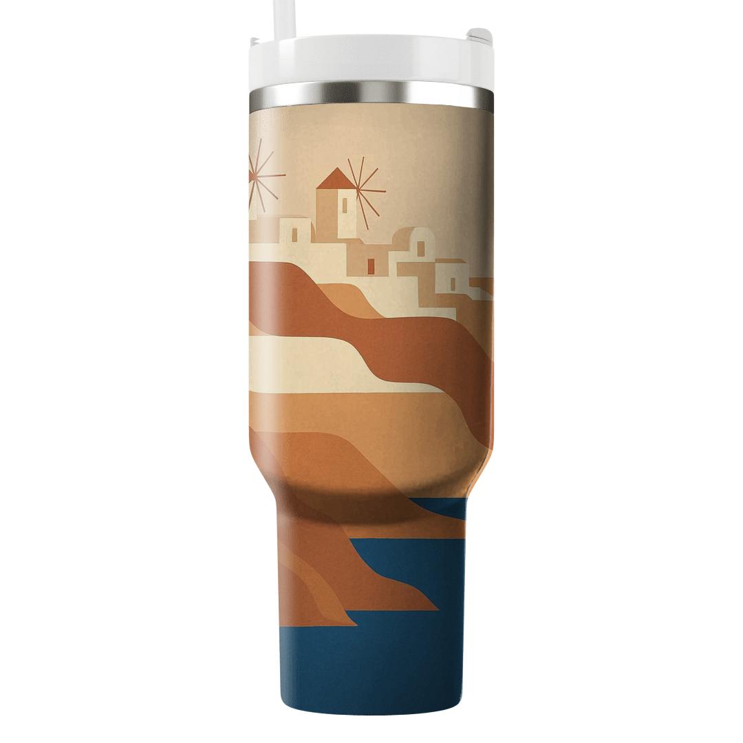 Santorini Caldera View tumbler cups