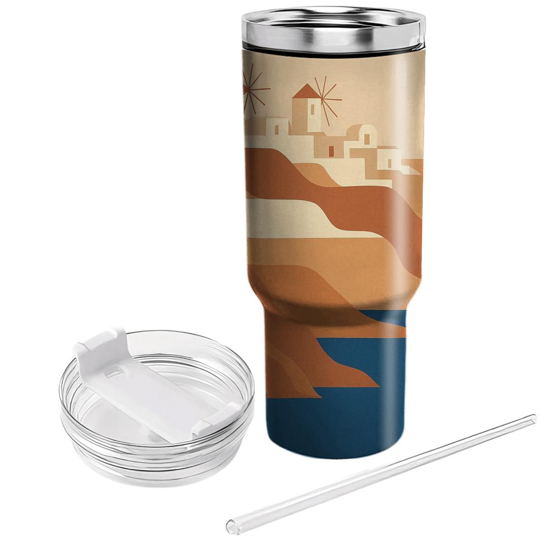 Santorini Caldera View tumbler cups