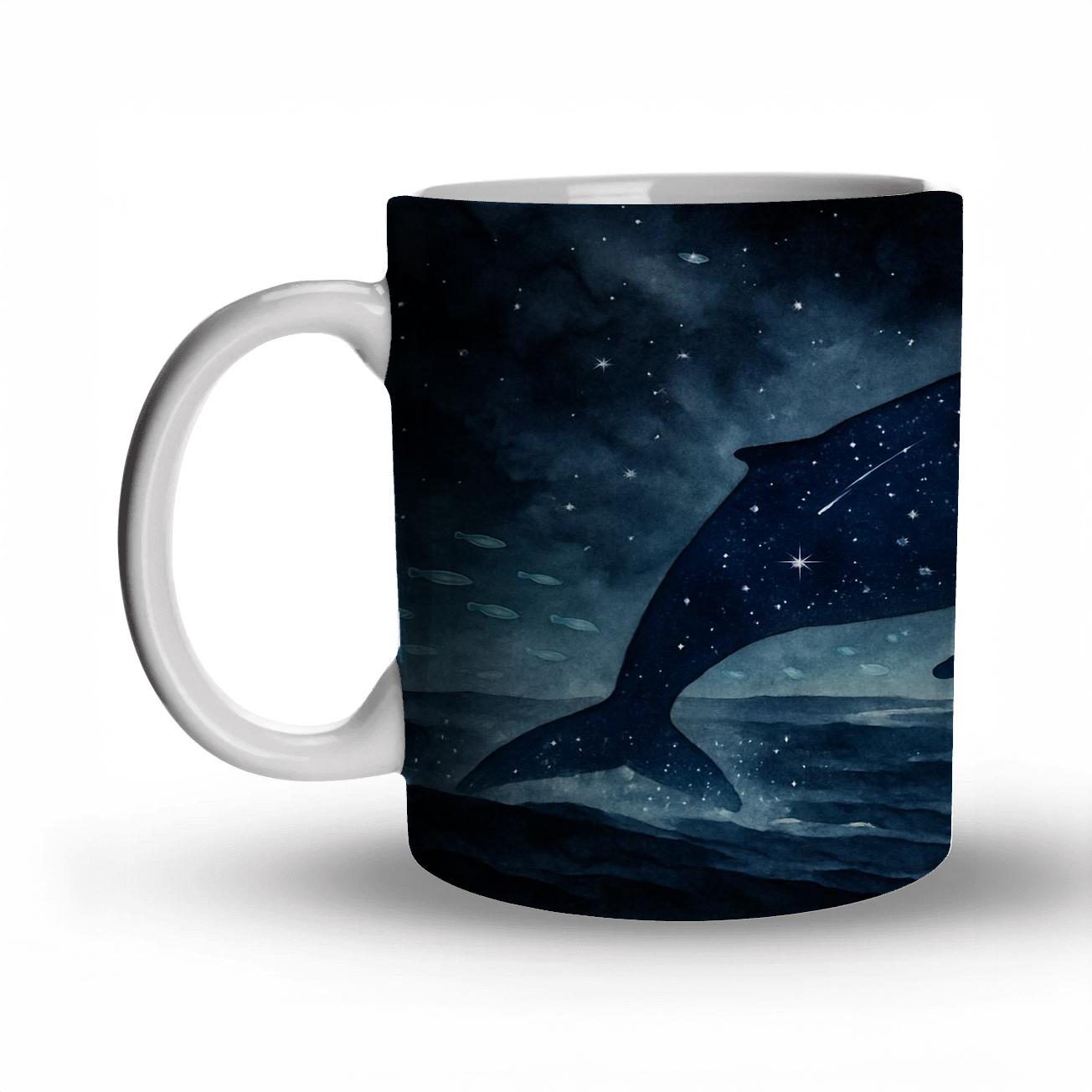 Galactic Whale Tide travel mugs with handles