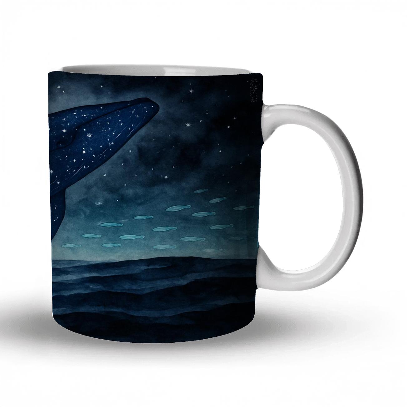 Galactic Whale Tide travel mugs with handles