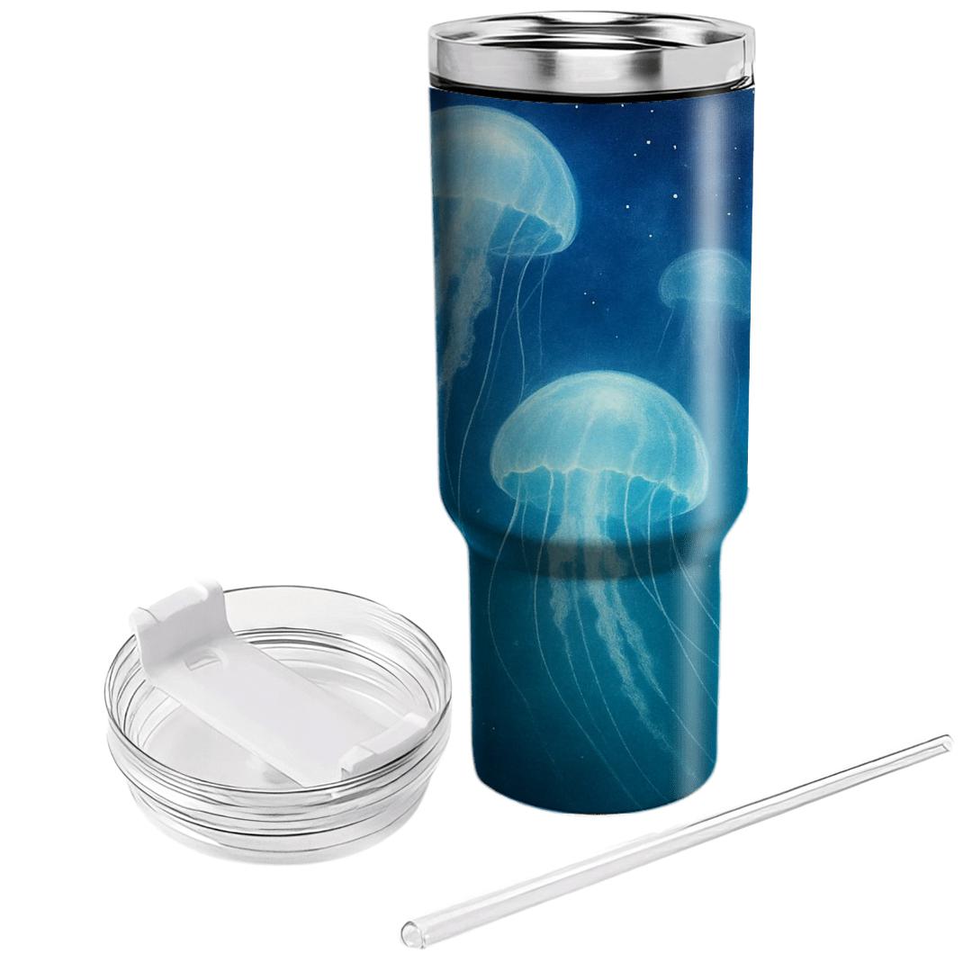 Starlit Jellyfish Drift unique tumblers