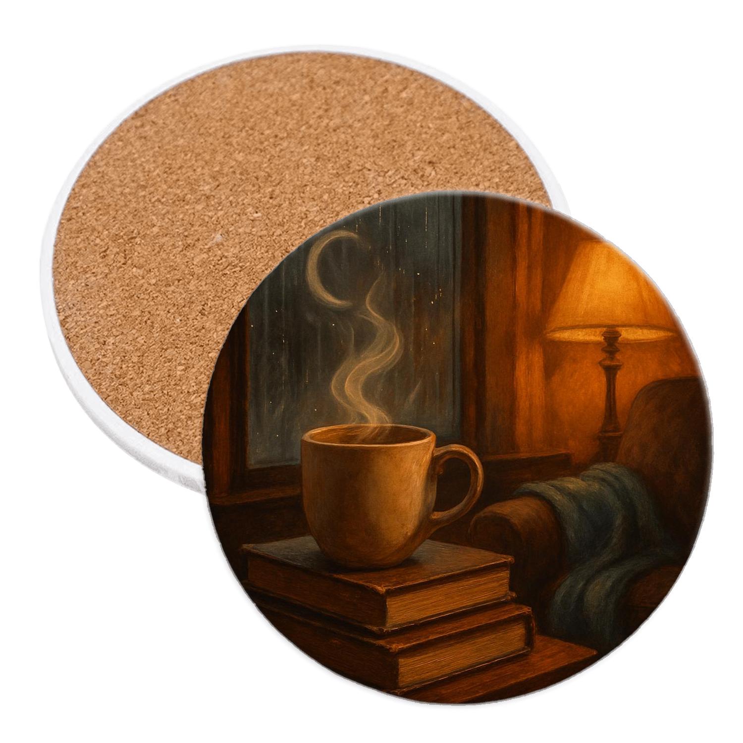 Crescent Steam Reading Nook wooden table coasters