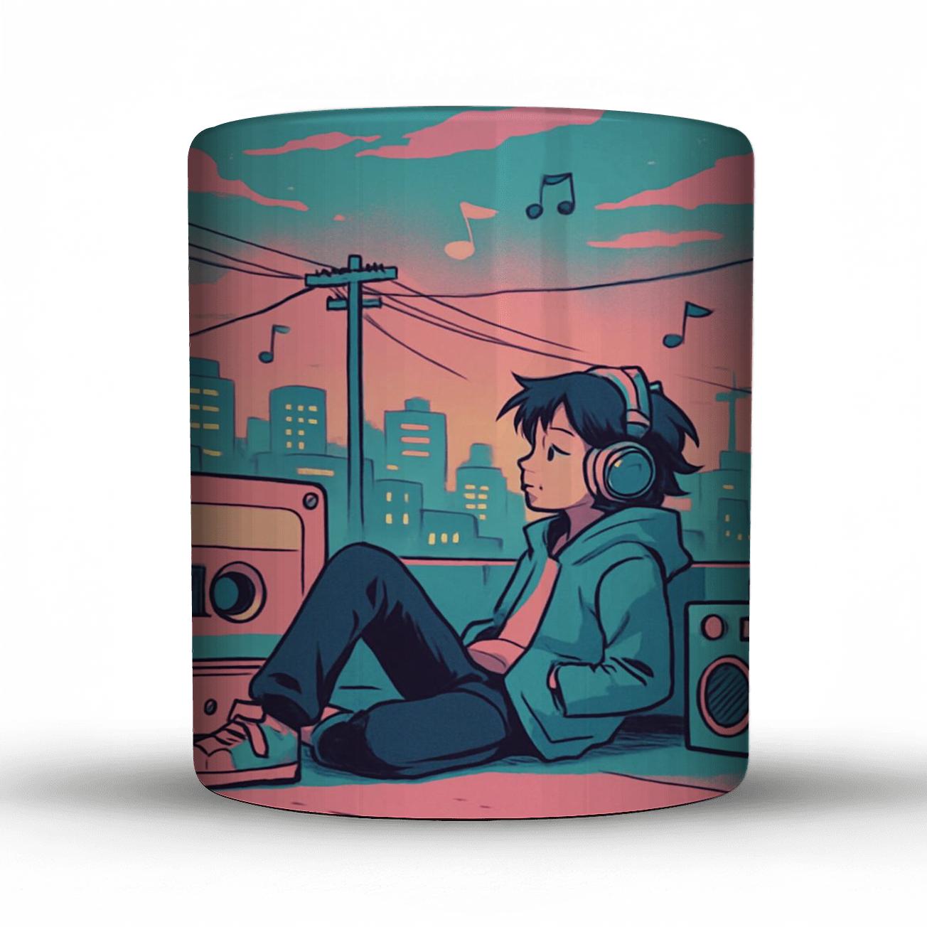 Retro Anime Mixtape City personalized mugs