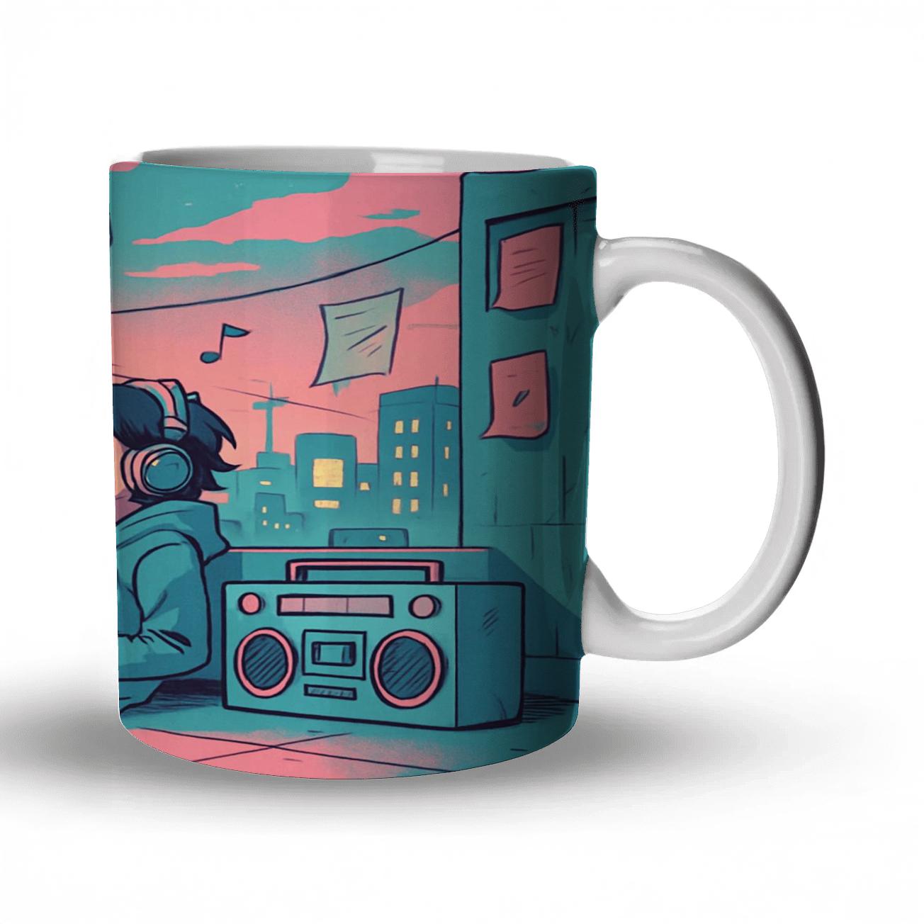 Retro Anime Mixtape City personalized mugs