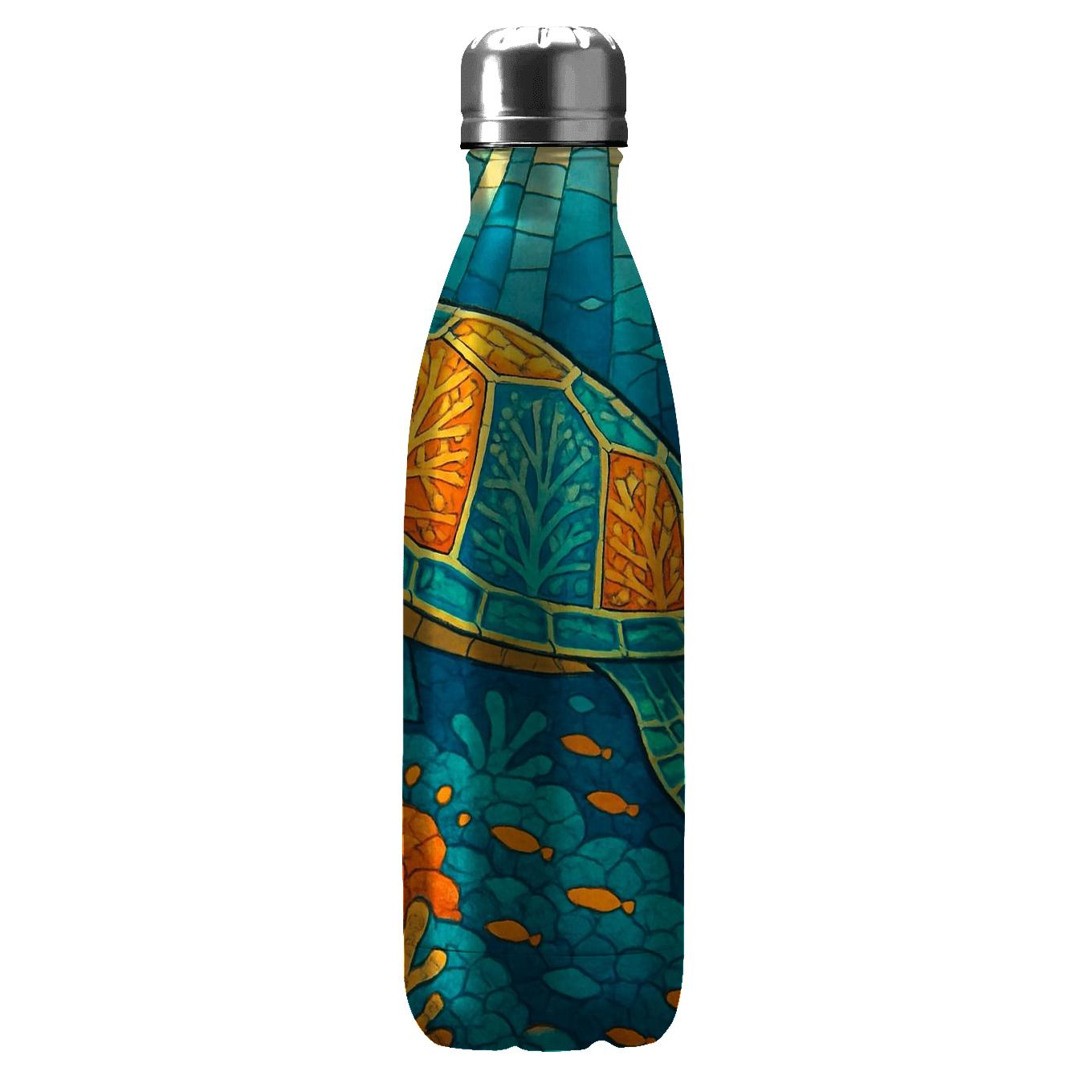 Coral Reef Turtle Mosaic travel water bottles