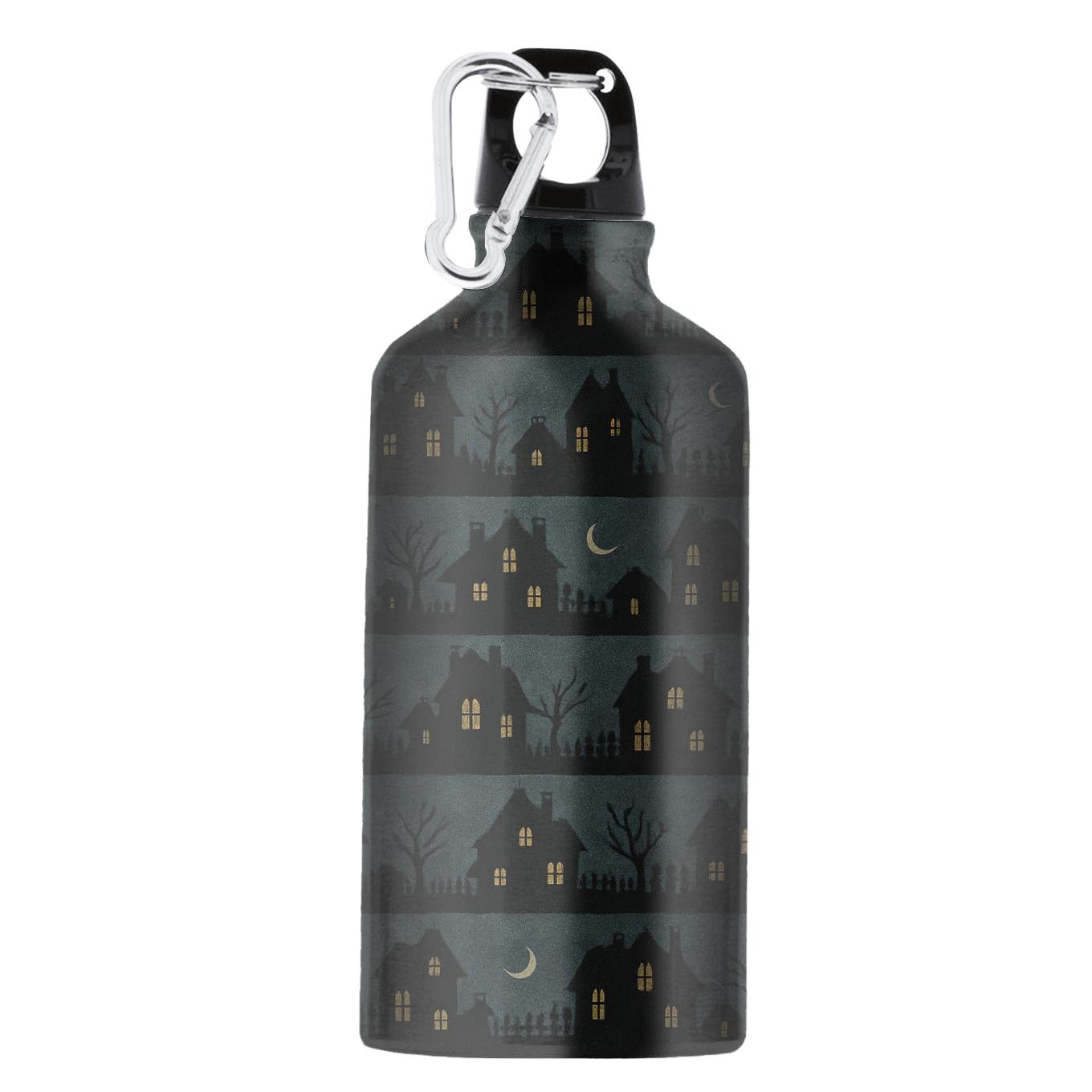 Haunted House Horizon Stripes On Deep Navy Night custom sports bottles