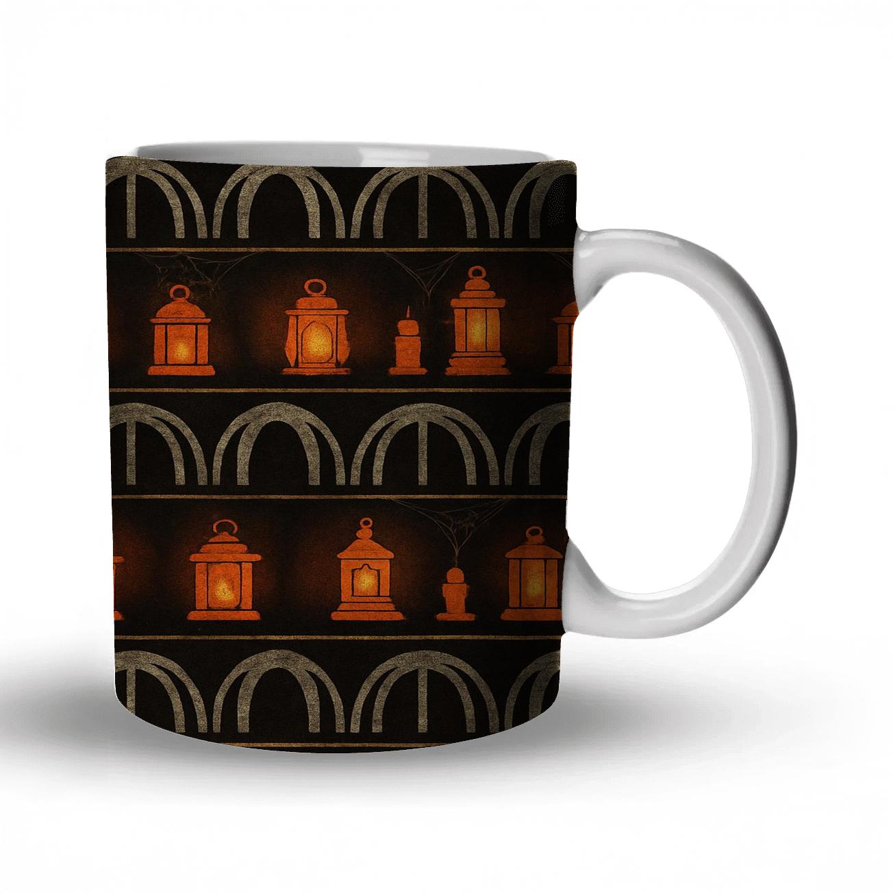 Skeletal Rib Horizon With Lantern Glow premium drinkware mugs