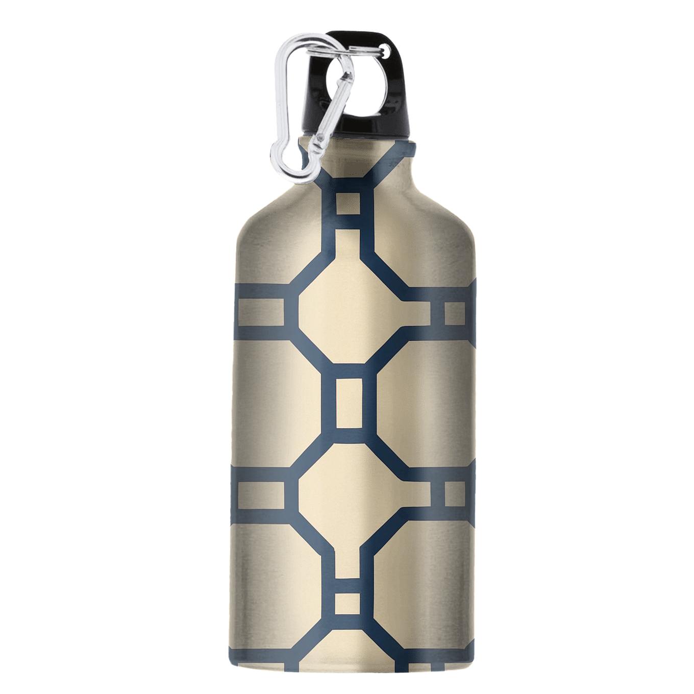Flat Interlaced Octagon Lattice In Indigo And Sand sports bottles for gifts