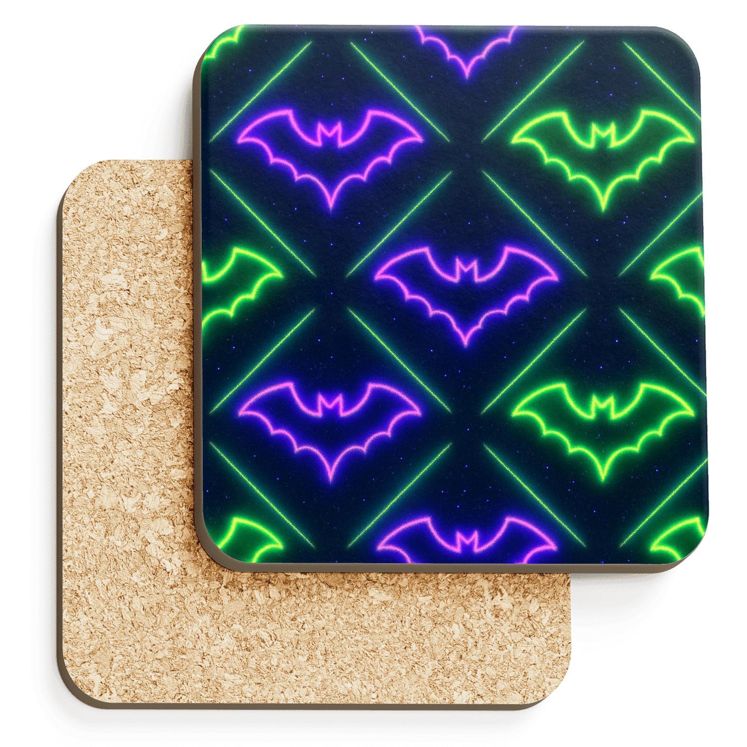 Neon Bat Halo Lattice custom engraved coasters