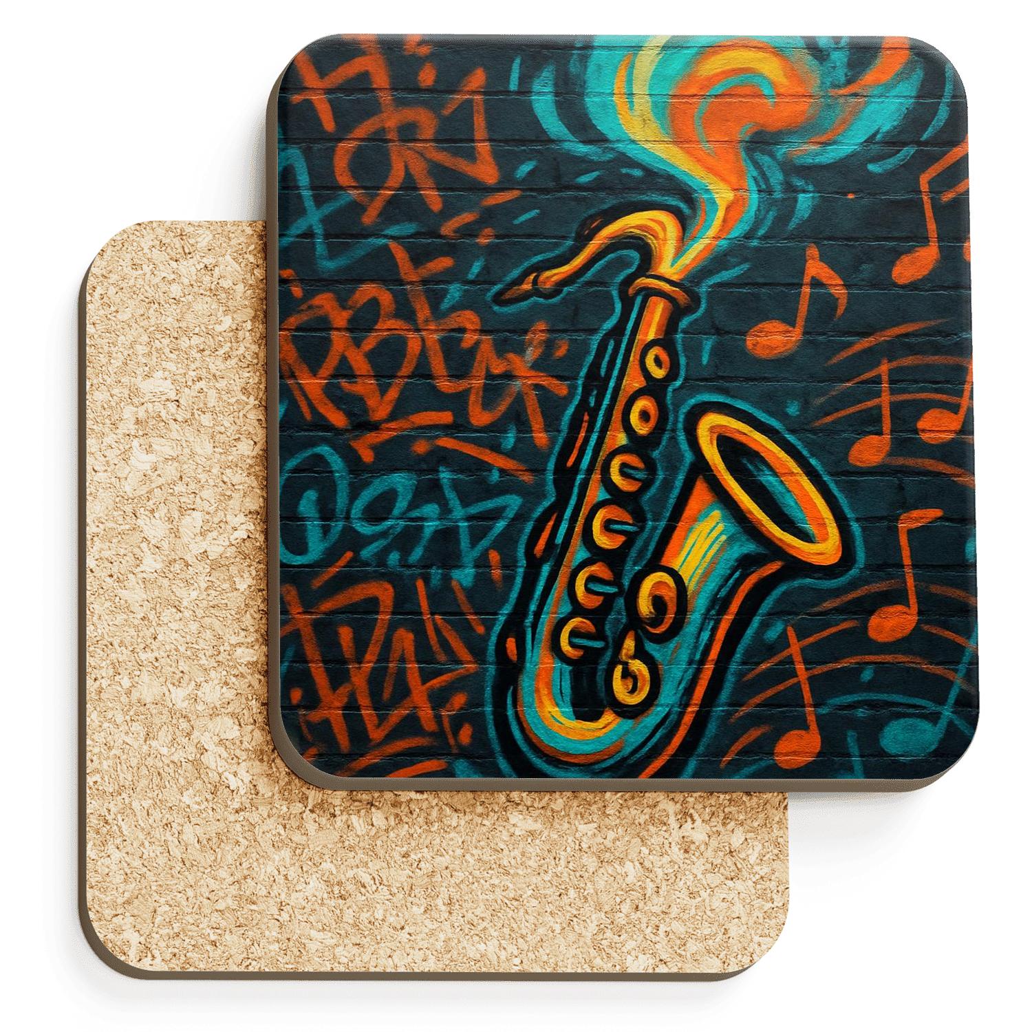 Street Jazz Graffiti Flow elegant tabletop coasters