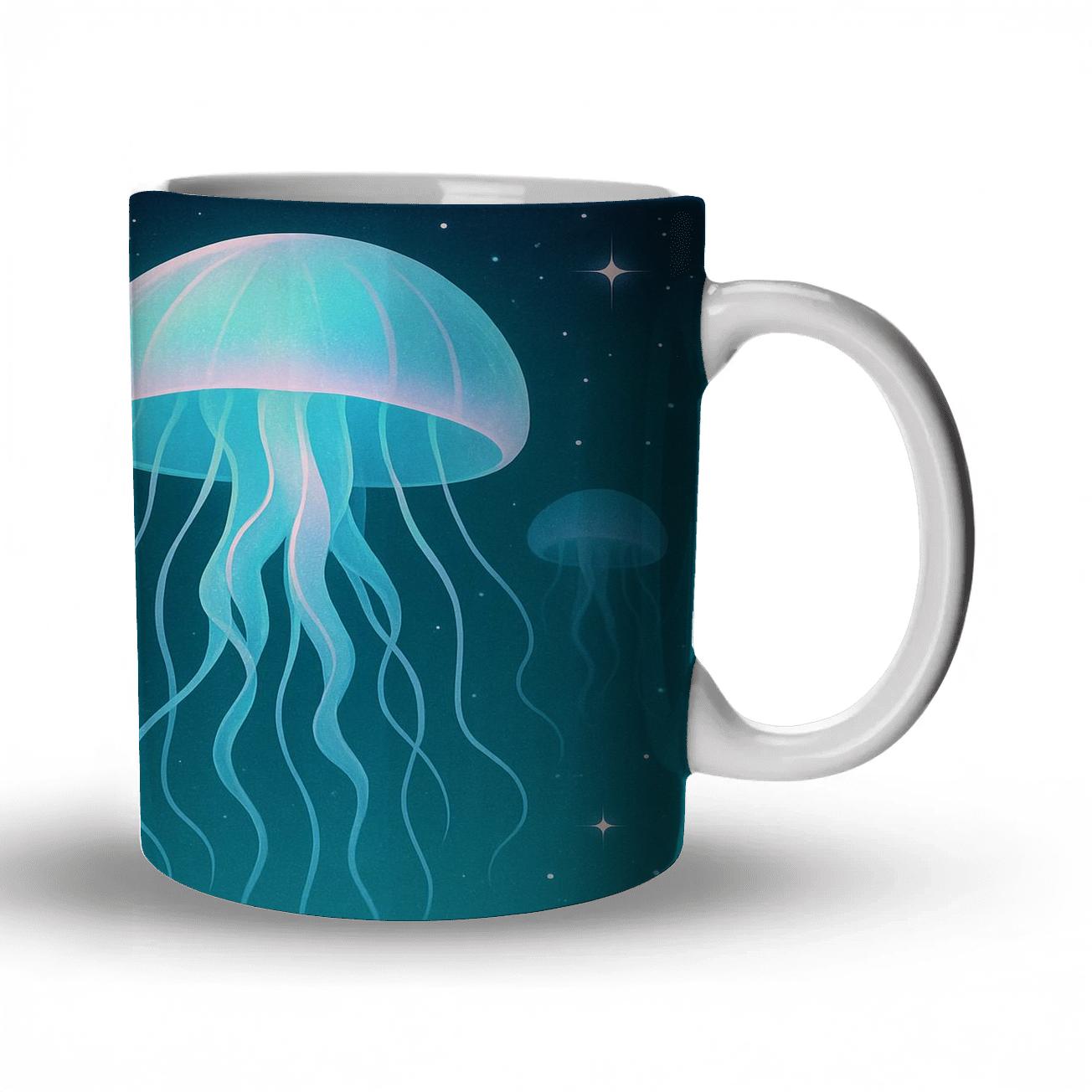 Cosmic Jellyfish Garden premium drinkware mugs