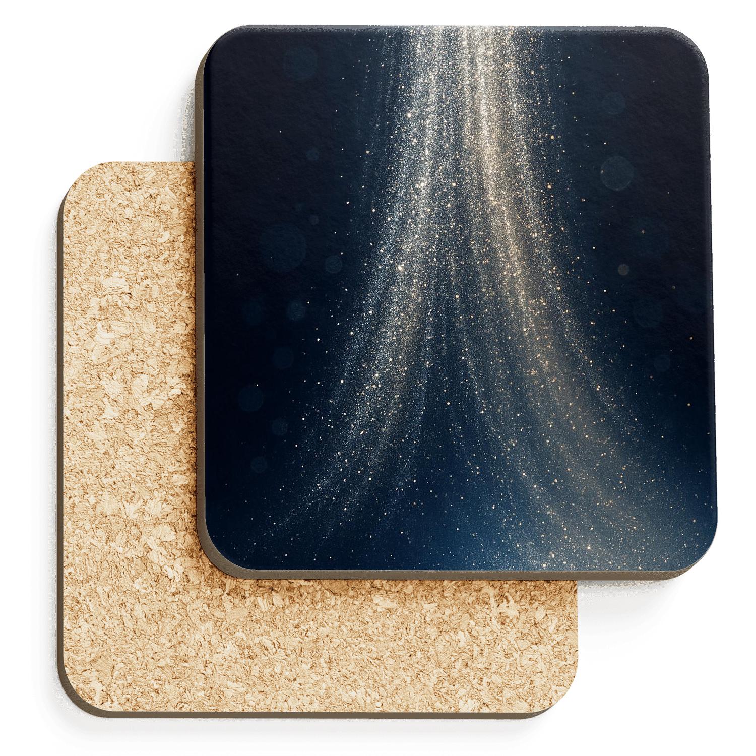 Celestial Glitter Cascade absorbent drink coasters
