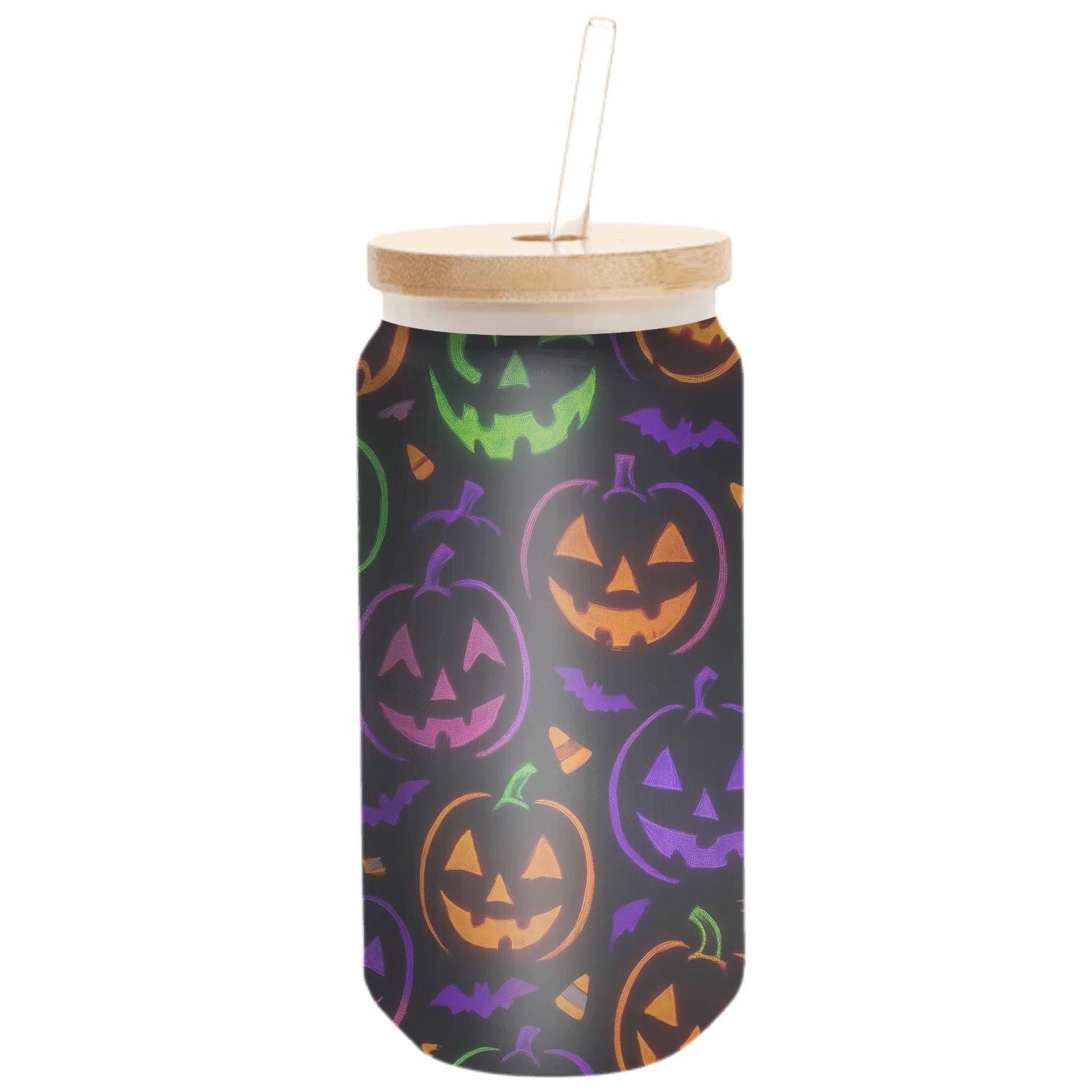 Neon Pumpkin Carnival Scatter handcrafted glassware drinkware