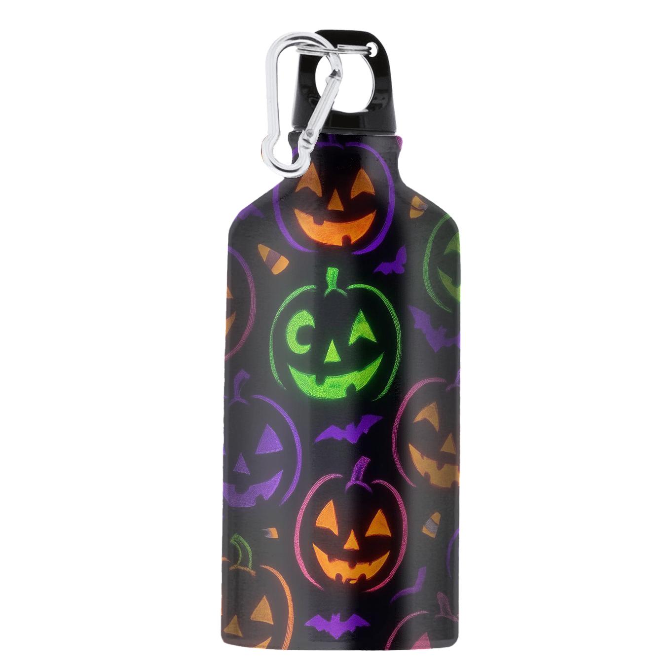Neon Pumpkin Carnival Scatter premium sports bottles