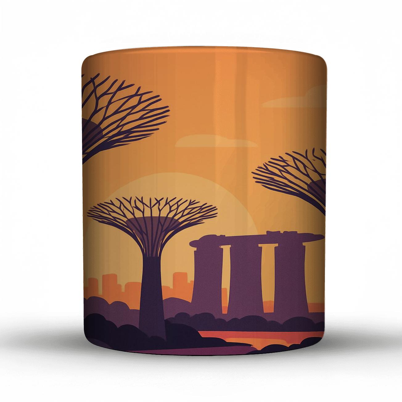 Gardens By The Bay Singapore Skyline View personalized mugs