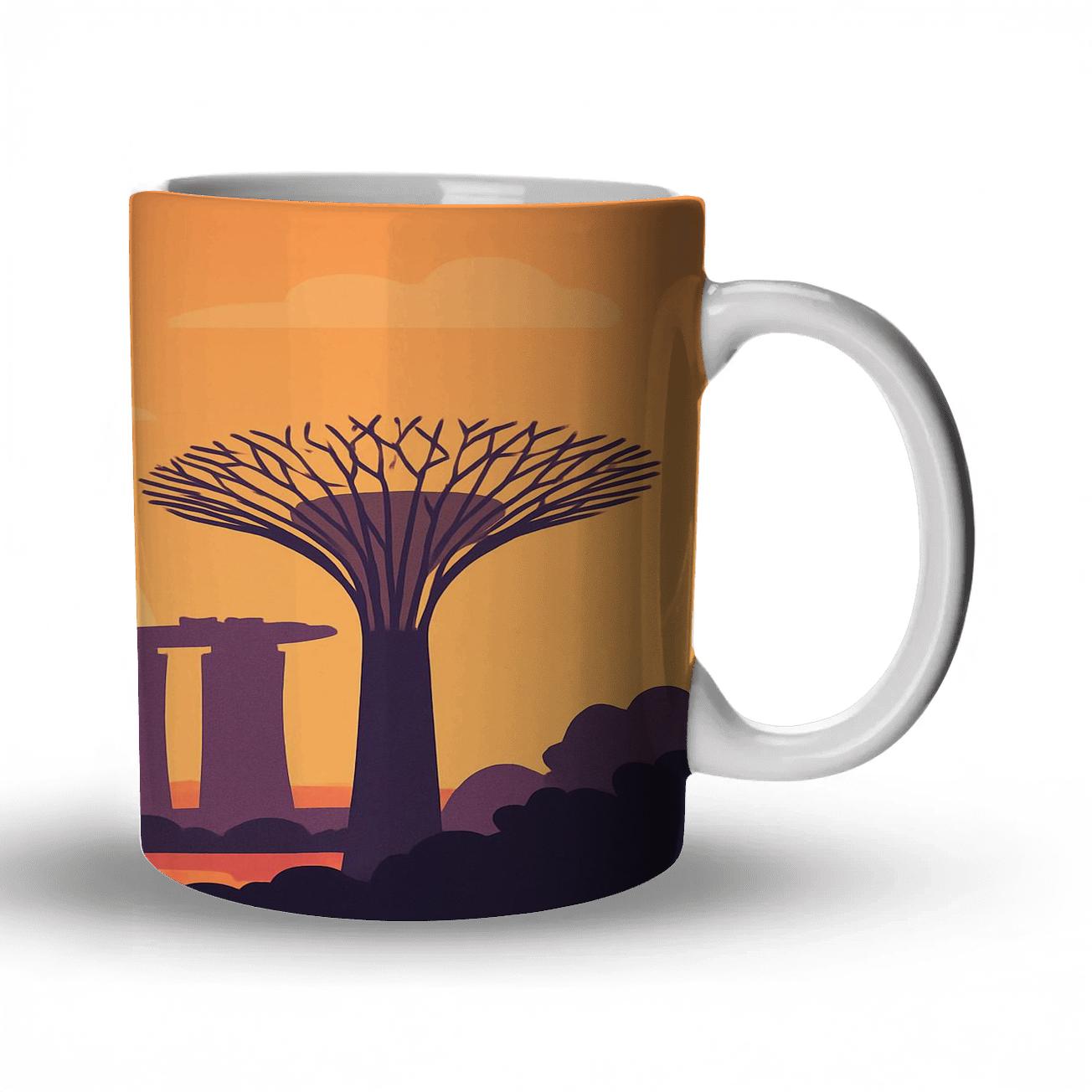 Gardens By The Bay Singapore Skyline View personalized mugs