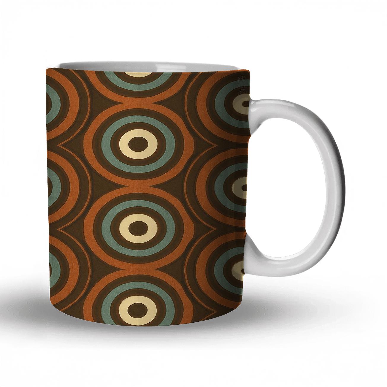 Vinyl Groove Bullseye travel mugs with handles