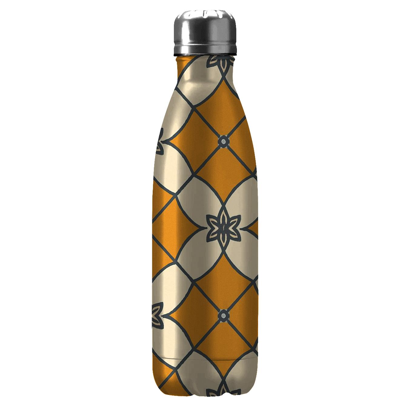Saffron Lattice With Micro Lotus Motifs insulated water bottles