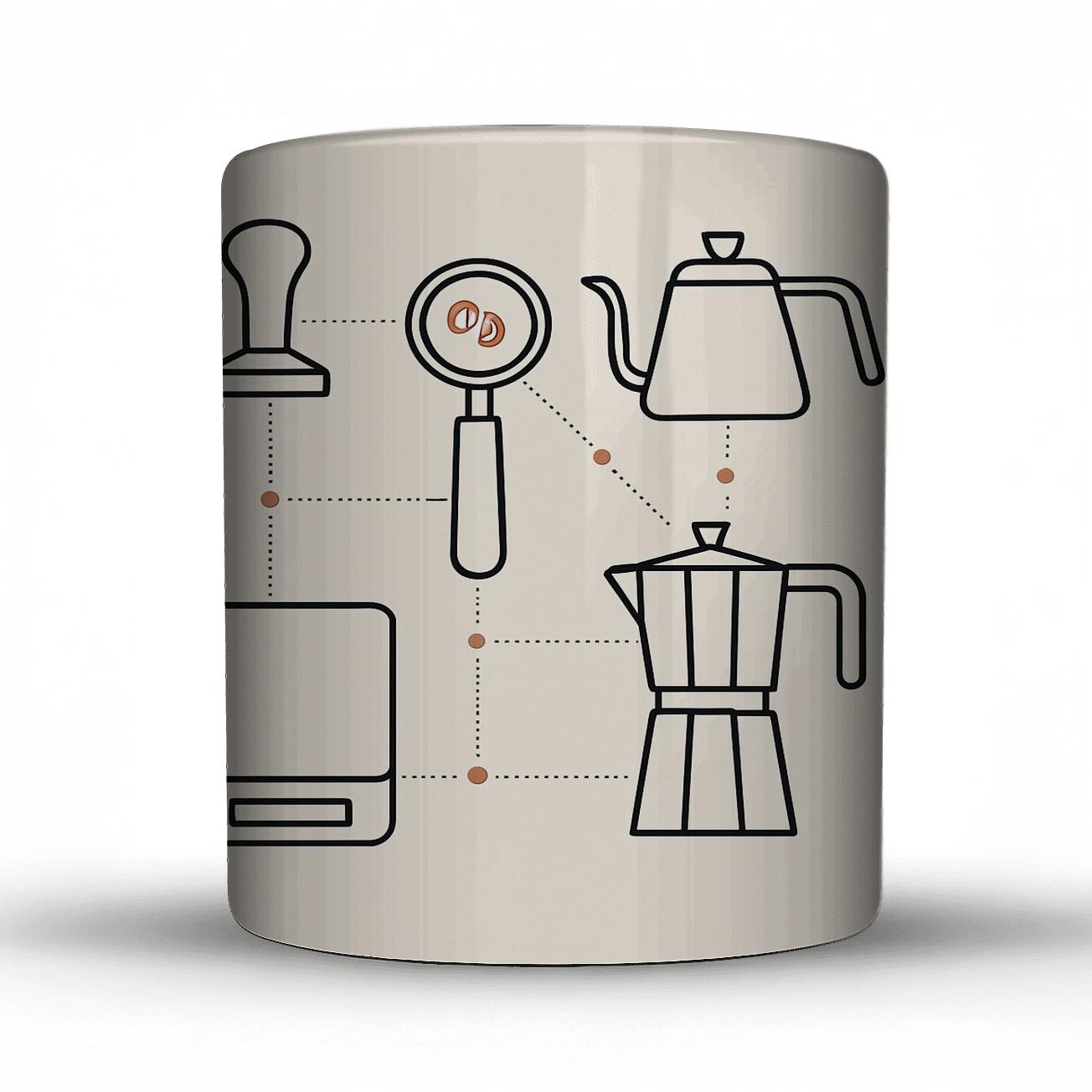 Constellation Coffee Tools Grid custom printed mugs